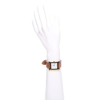 Hermes Stainless Steel Barenia 26mm Heure H Hour Quartz Watch Fauve 2 of 12