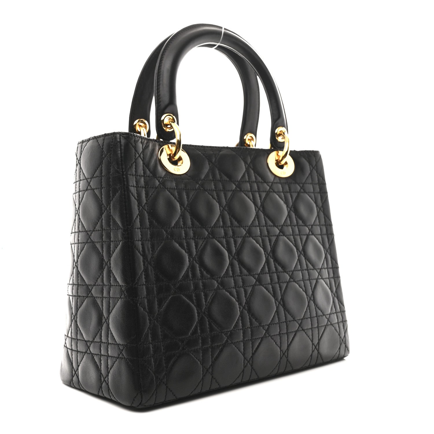 Christian Dior Lambskin Cannage Medium Lady Dior Black 3 of 10