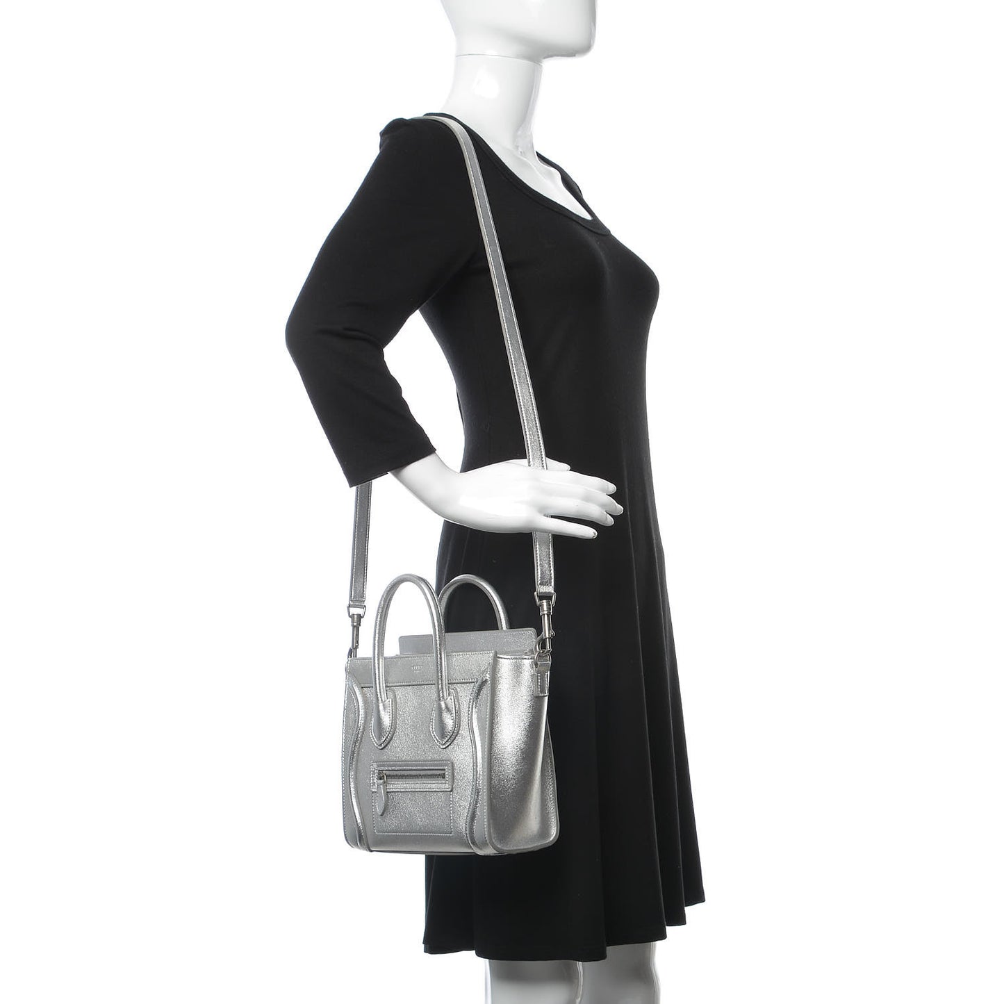 Laminated Lambskin Nano Luggage Silver
