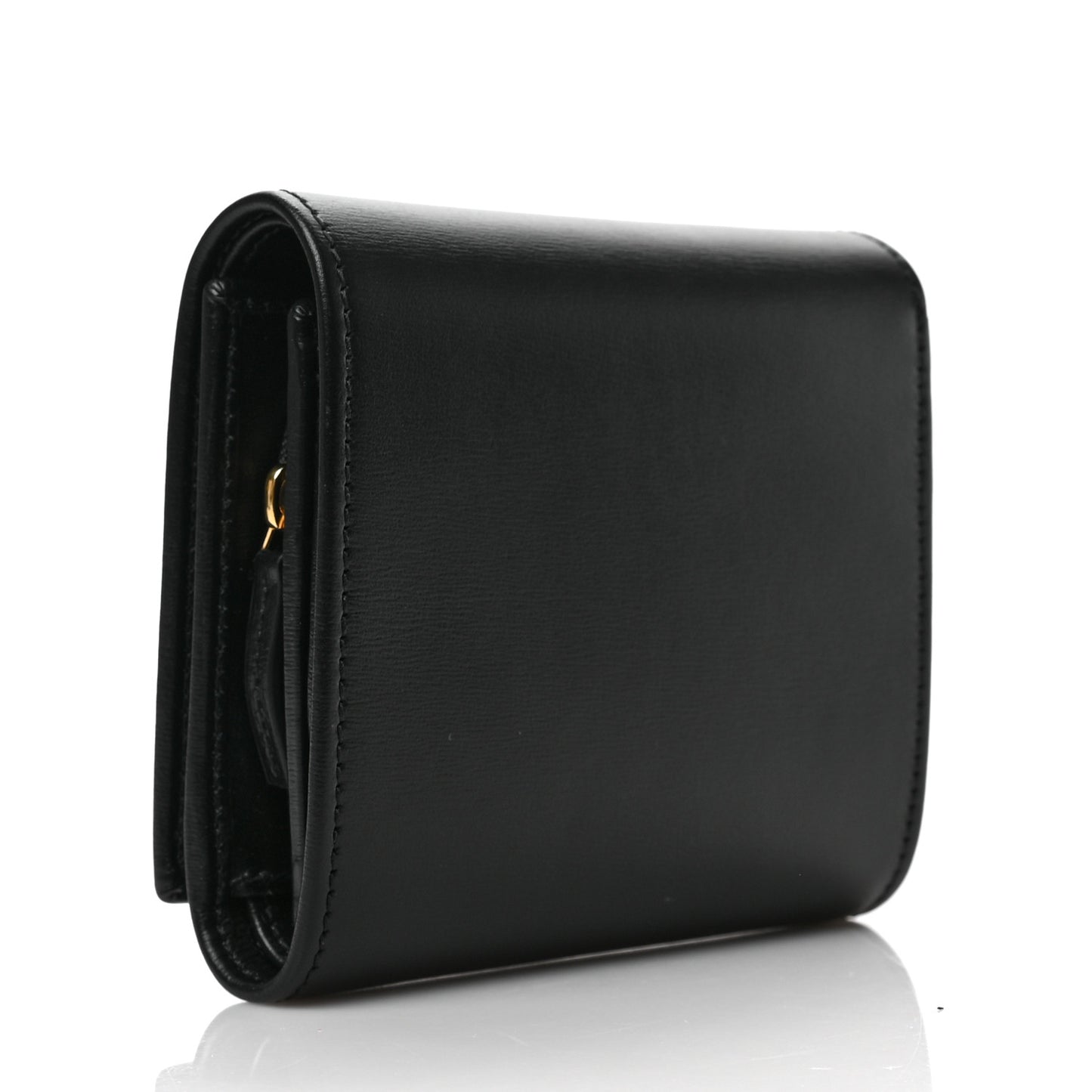 Boarded Plutone Calfskin Horsebit 1955 Flap Card Case Wallet Black