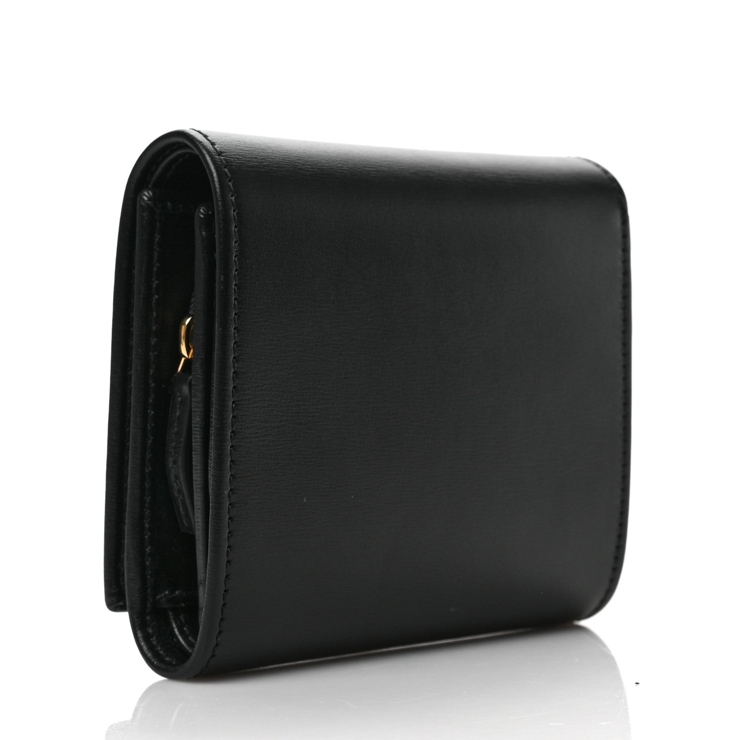 Gucci Boarded Plutone Calfskin Horsebit 1955 Flap Card Case Wallet Black 3 of 6