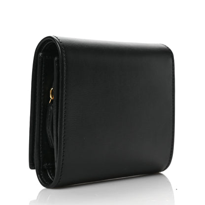 Gucci Boarded Plutone Calfskin Horsebit 1955 Flap Card Case Wallet Black 3 of 6