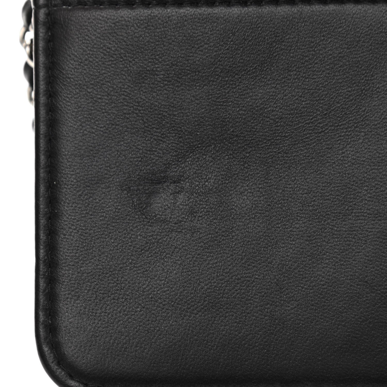 Chanel Lambskin Quilted Data Center Wallet On Chain WOC Black 11 of 13