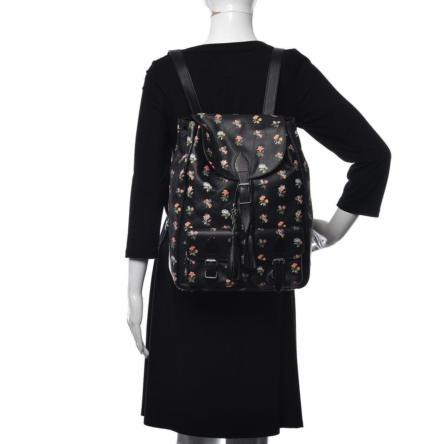 Calfskin Prairie Flower Printed Festival Backpack Multicolor