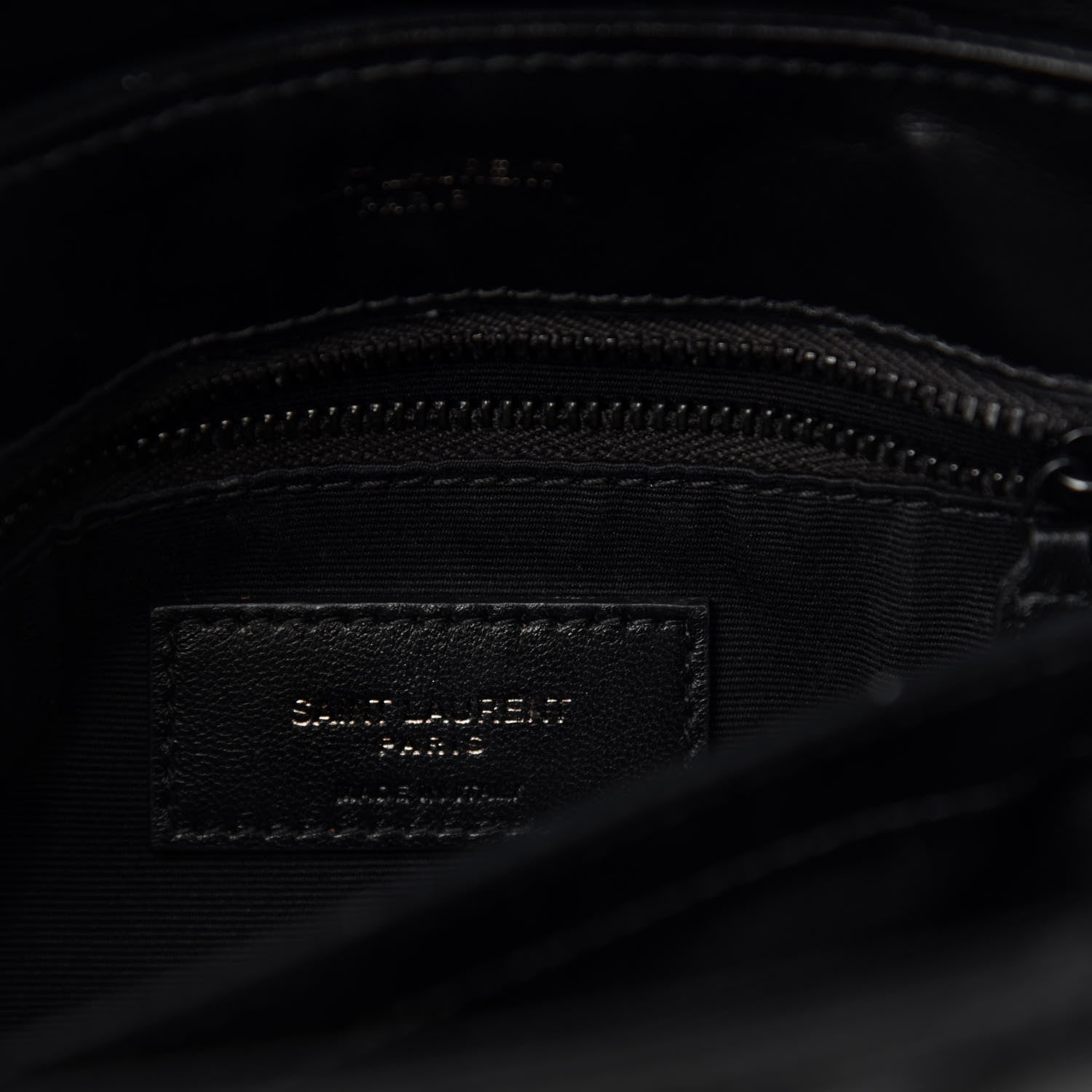 Saint Laurent Calfskin Y Quilted Monogram Toy Loulou Crossbody Bag Black 9 of 12
