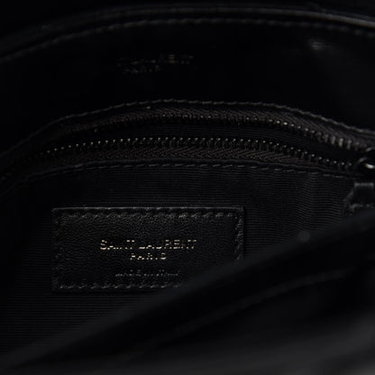 Saint Laurent Calfskin Y Quilted Monogram Toy Loulou Crossbody Bag Black 9 of 12