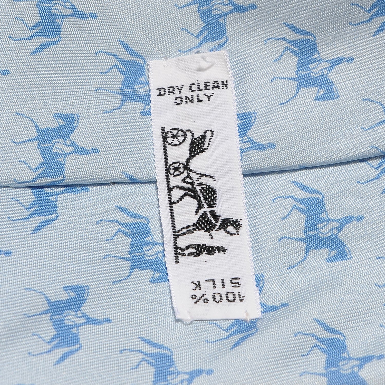 Hermes Silk Mens Neck Tie Bleu 5 of 7