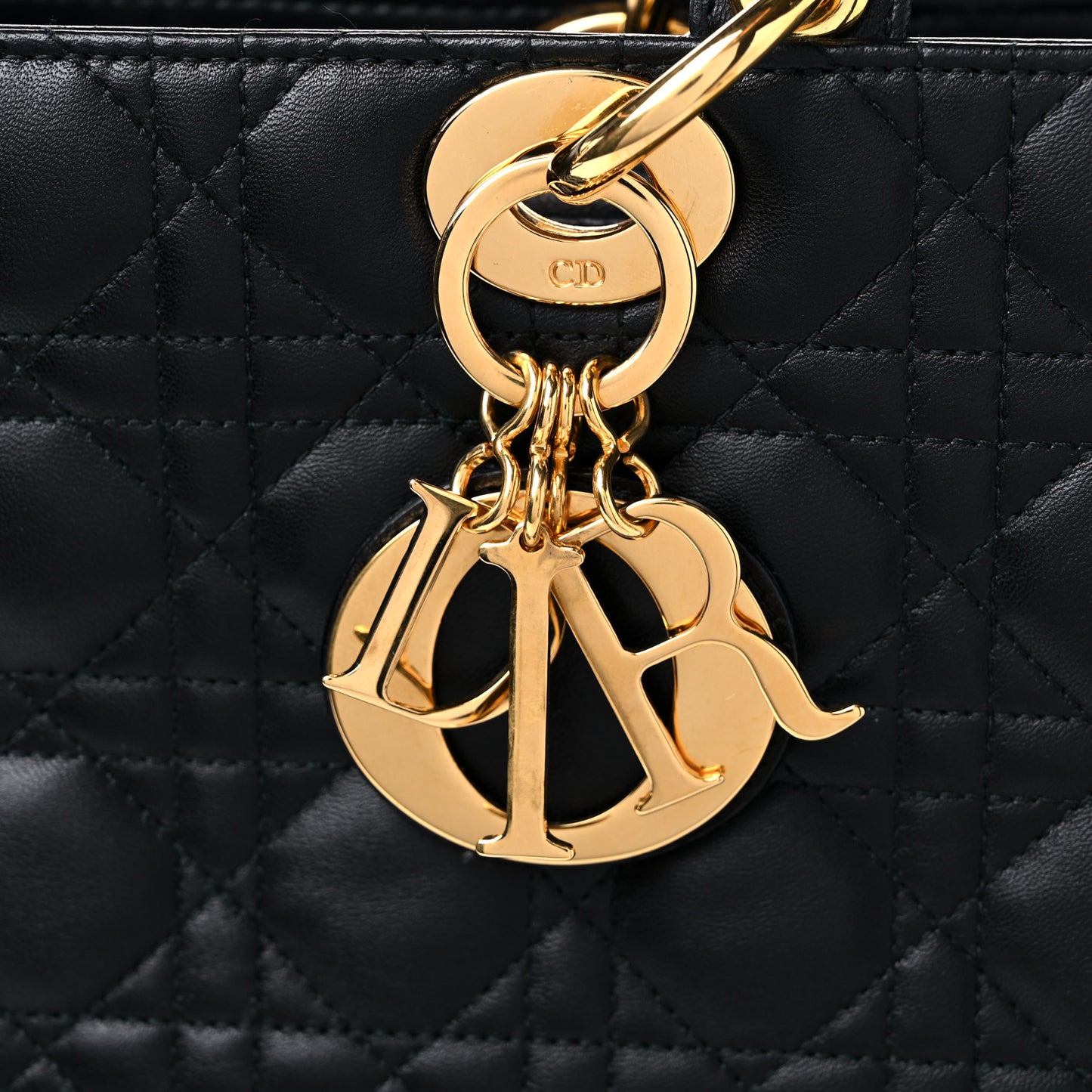 Lambskin Cannage Large Lady Dior Black