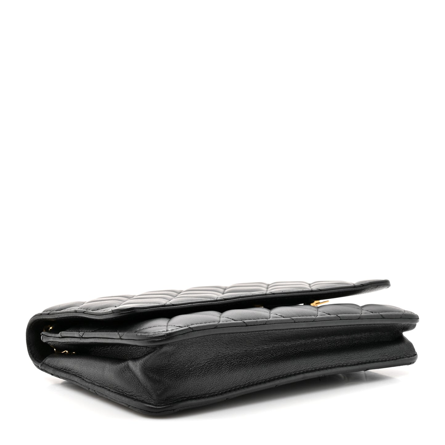 Lambskin Quilted Wallet On Chain WOC Black