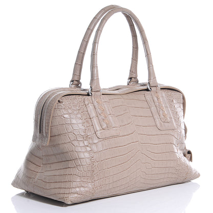 Bottega Veneta Soft Crocodile Bowler Beige 3 of 8