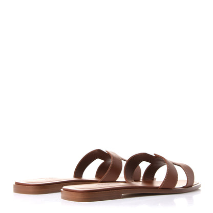 Hermes Box Calfskin Oran Sandals 42 Gold 4 of 9