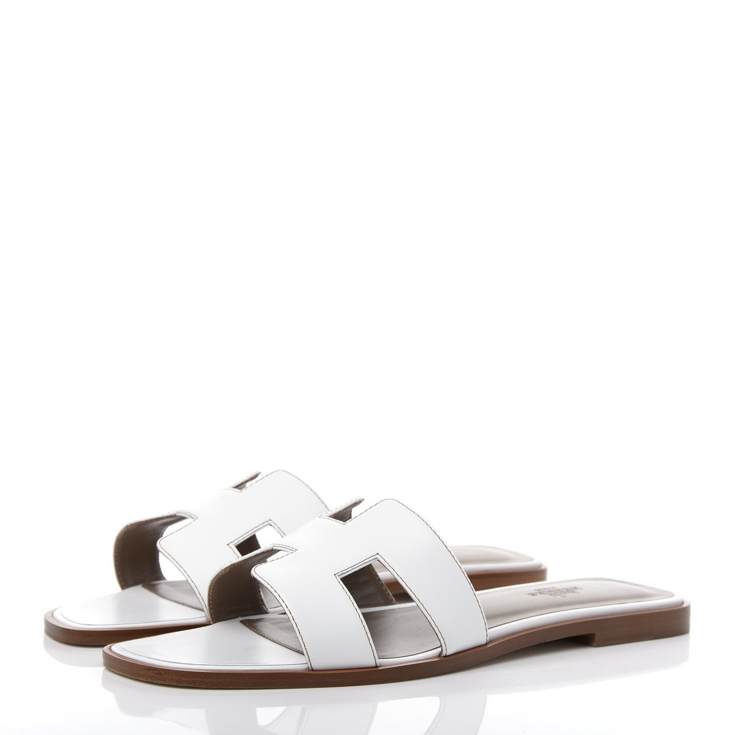 Hermes Box Calfskin Oran Sandals 39.5 White 3 of 11