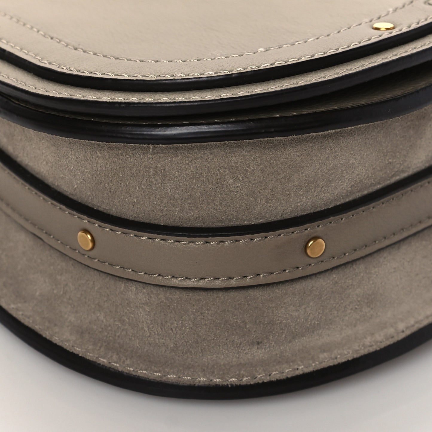 Calfskin Suede Small Nile Bracelet Bag Motty Grey