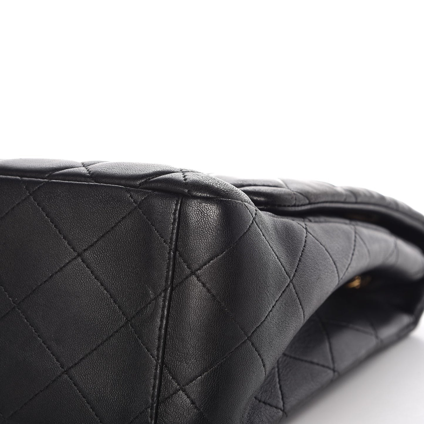 Lambskin Quilted Maxi Single Flap Black