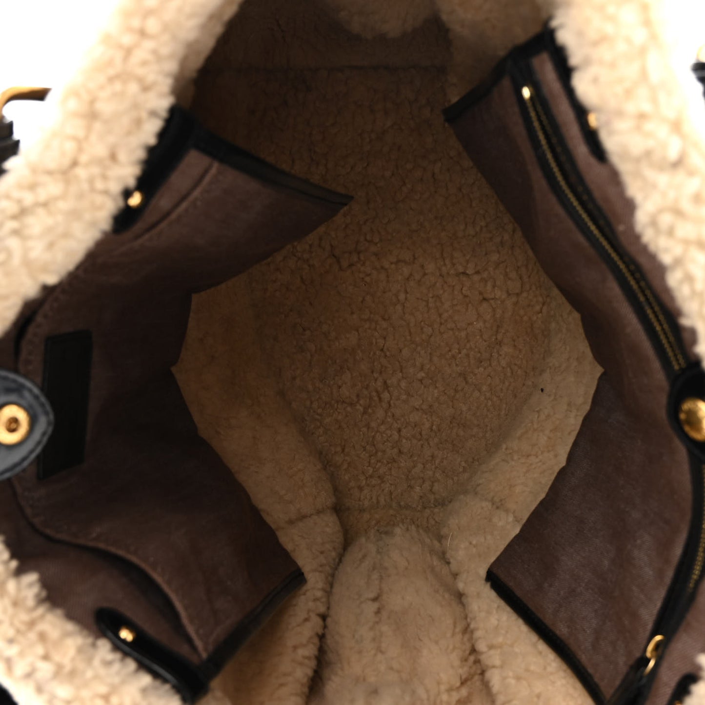 Patent Monogram Shearling Sac Thunder