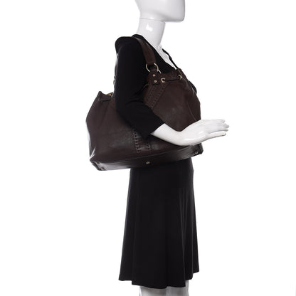 Saint Laurent Calfskin Reversible Double Sac Y Tote Gold Brown 2 of 12