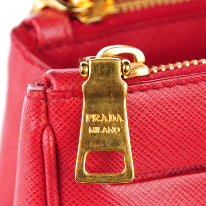 Prada Saffiano Small Galleria Double Zip Tote Fuoco 10 of 10