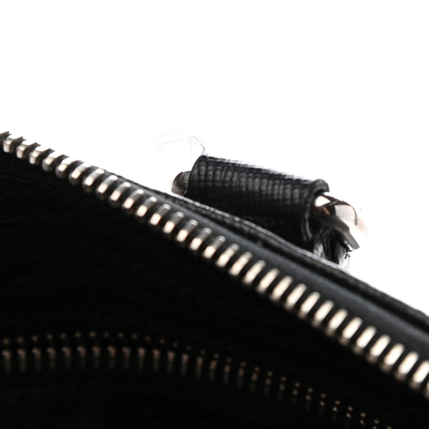 Saffiano Cuir Front Zip Pocket Briefcase Black