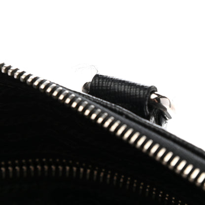 Prada Saffiano Cuir Front Zip Pocket Briefcase Black 10 of 13