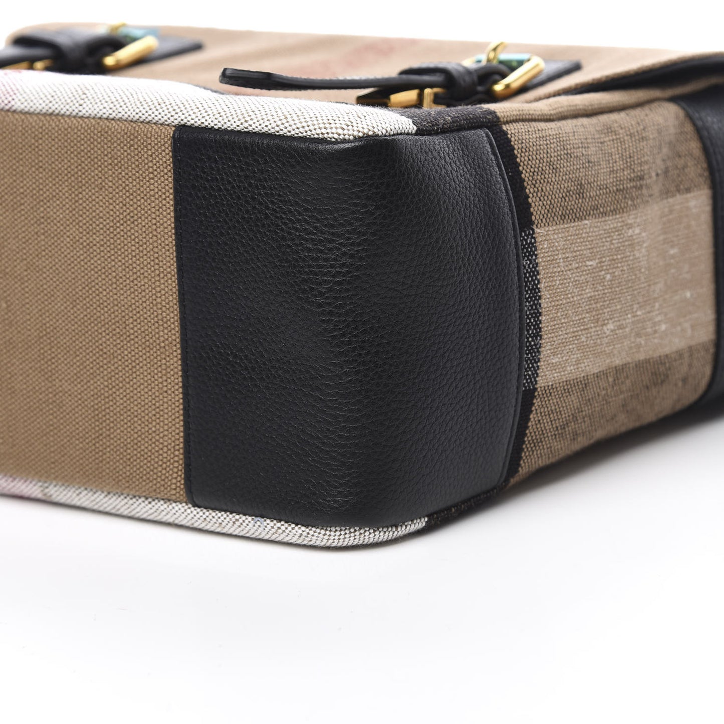 Canvas Mega Check Large Baildon Messenger Bag Black