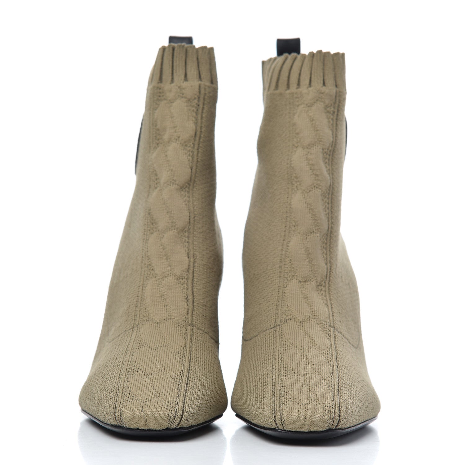 Hermes Knit Calfskin Volver 60 Ankle Boots 36 Vert Resine 2 of 8