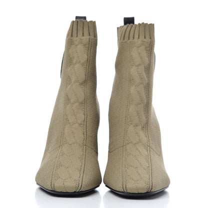 Hermes Knit Calfskin Volver 60 Ankle Boots 36 Vert Resine 2 of 8
