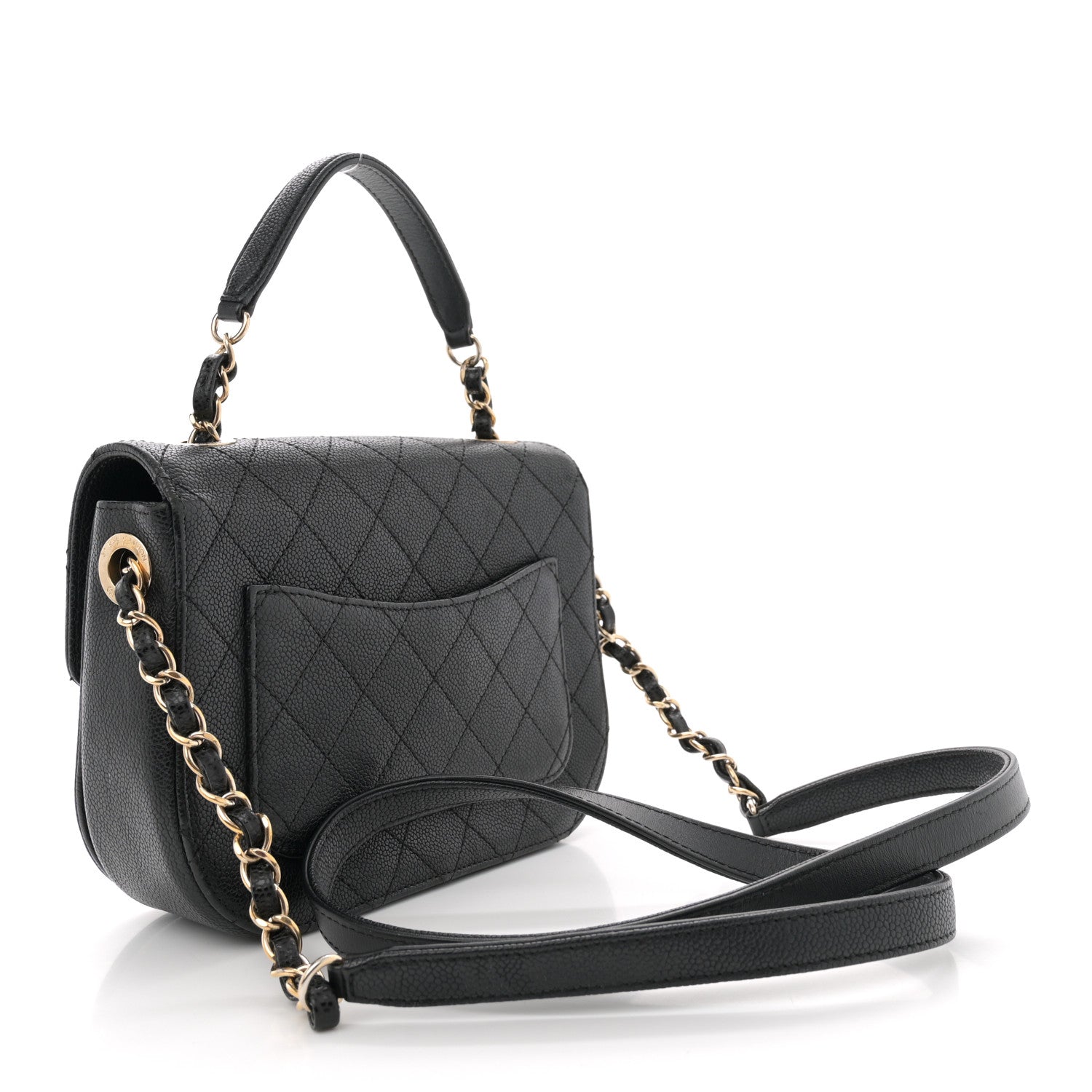 Chanel Grained Calfskin Quilted Small Cuba Top Handle Flap Black 3 of 12