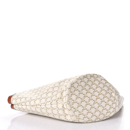 Celine Calfskin Canvas Triomphe Large Couffin White 4 of 8