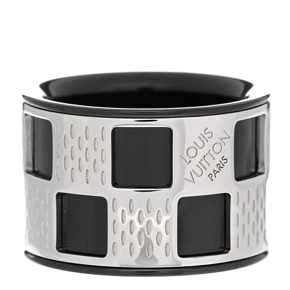 Louis Vuitton Damier Perfore Ring M Silver Black 3 of 4