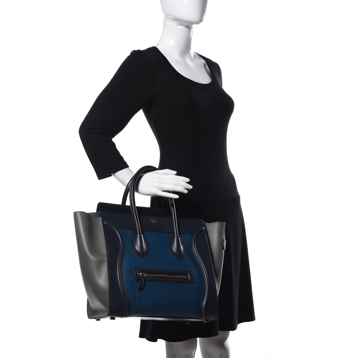 Celine Smooth Calfskin Tri-Color Mini Luggage 2 of 9