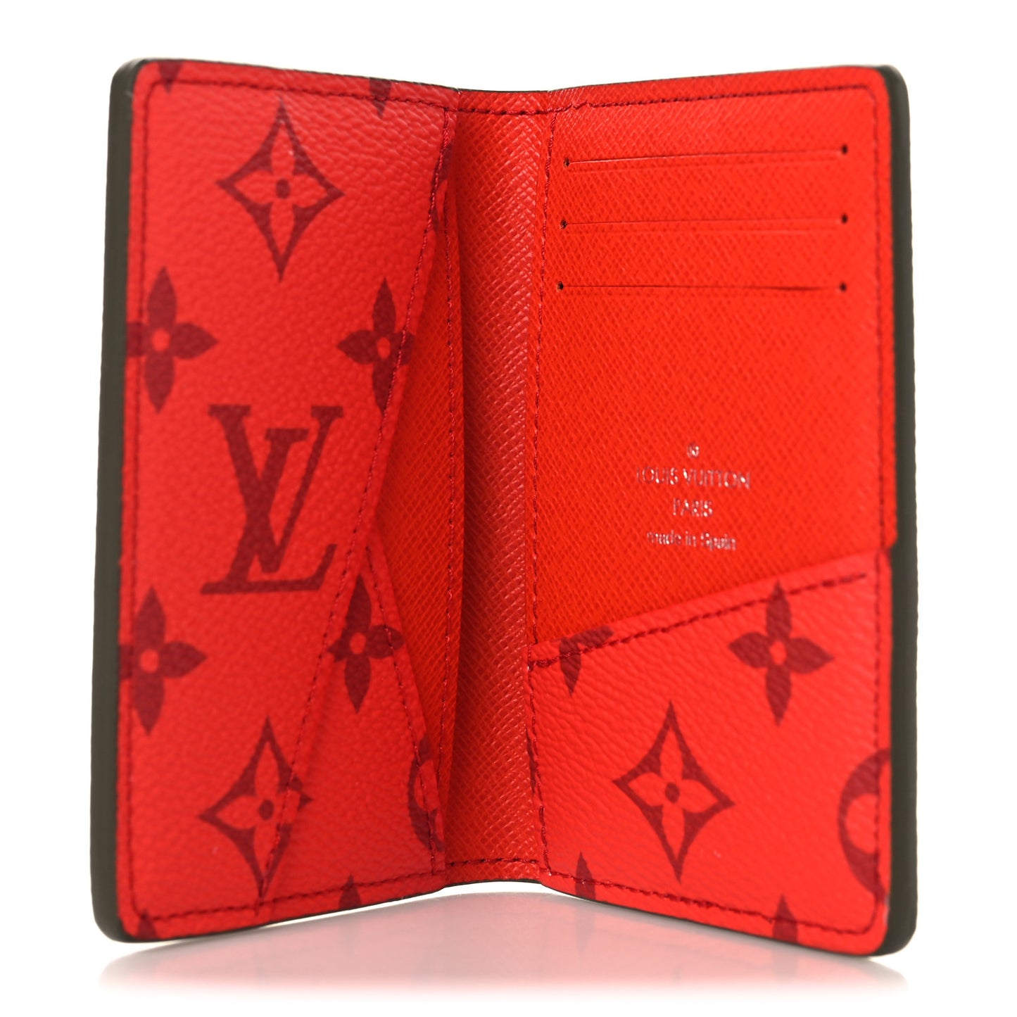 Monogram Pocket Organizer NM Khaki Green Vermillion Red
