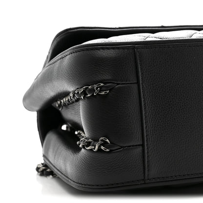 Chanel Calfskin Quilted Medium Frame in Chain Flap Black 9 of 10