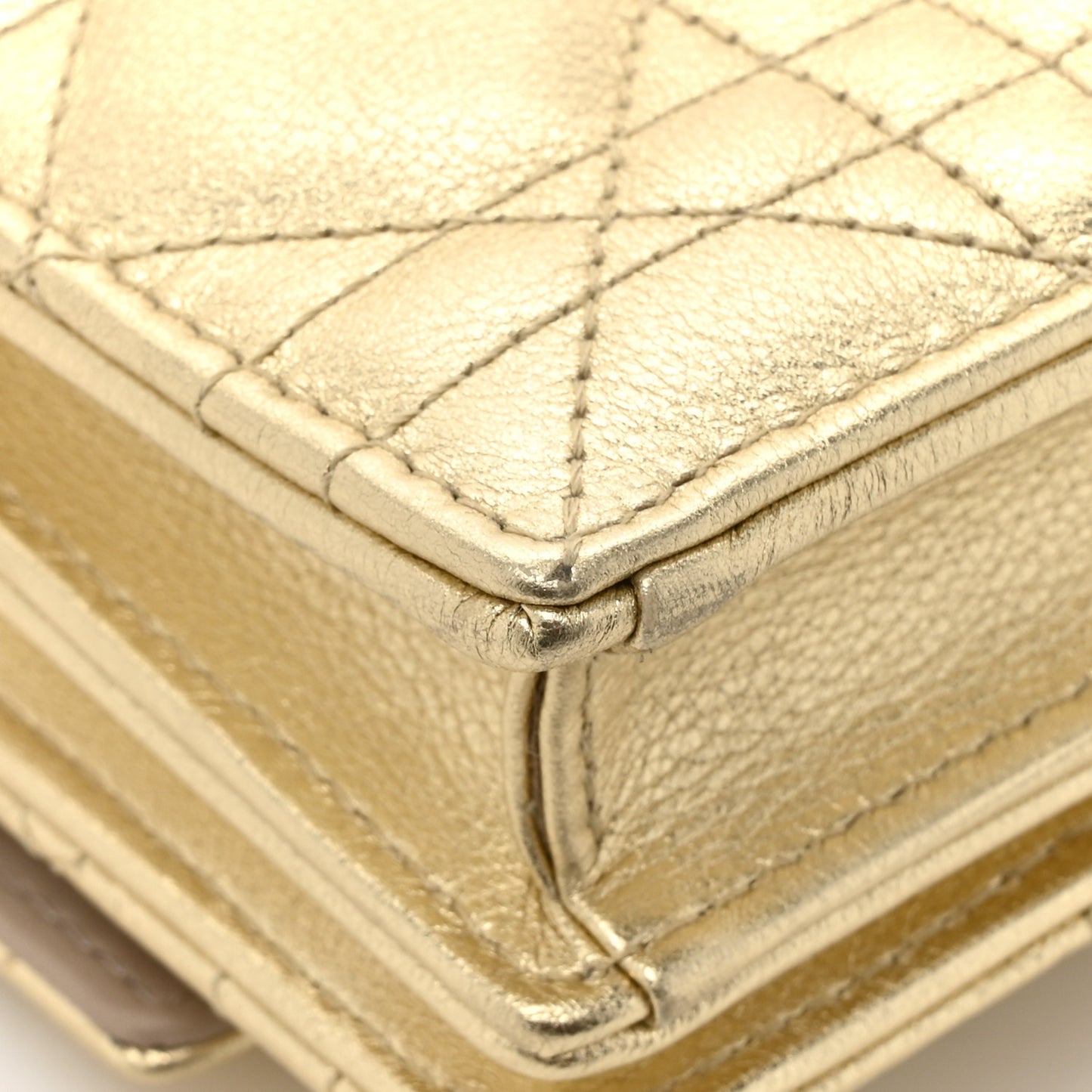 Metallic Lambskin Cannage Mini My Dior Bag Gold