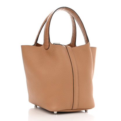 Hermes Taurillon Clemence Matte Alligator Picotin Lock Touch 18 PM Chai 3 of 11