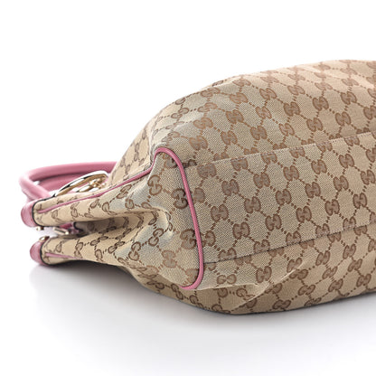 Gucci Monogram Margaux Calfskin Medium Sukey Tote Beige Ebony Vintage Rose 9 of 10