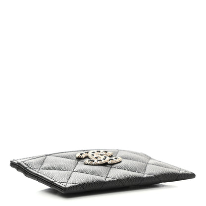 Chanel Caviar Quilted Crystal Card Holder Black 4 of 9