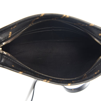 Balenciaga Calfskin Allover Logo Bazar Pochette Crossbody Black Gold 4 of 8