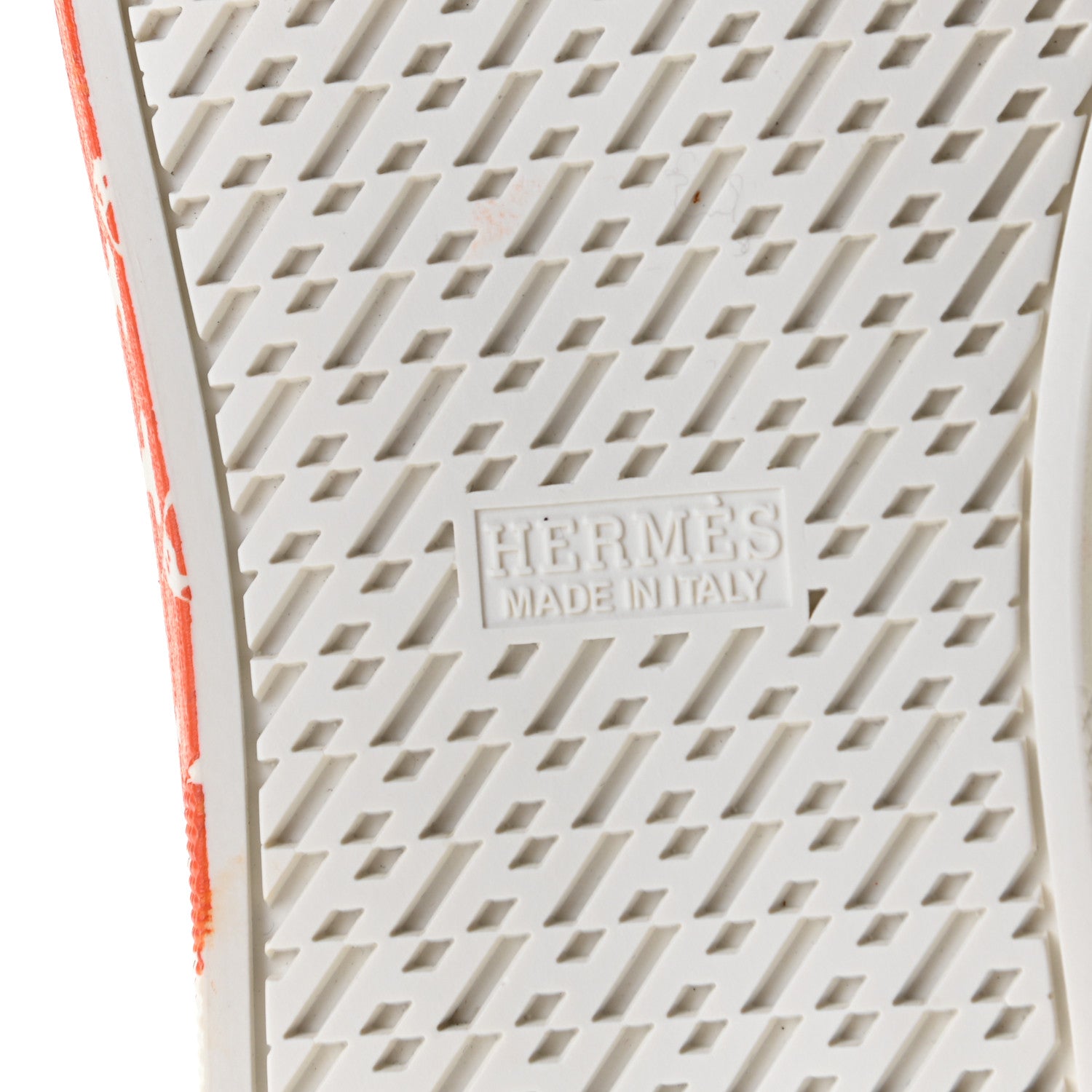 Hermes Swift Printed Peinture Fraiche Quicker Sneakers 37.5 White Orange 8 of 8