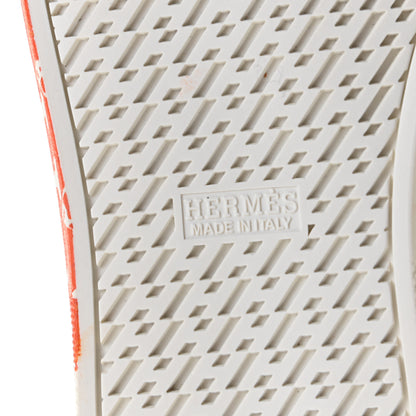 Hermes Swift Printed Peinture Fraiche Quicker Sneakers 37.5 White Orange 8 of 8