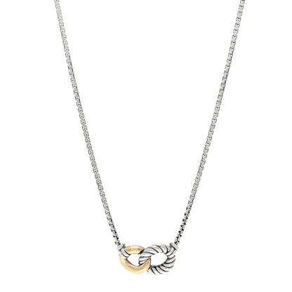 David Yurman Sterling Silver 18K Yellow Gold Belmont Pendant Necklace 1 of 4
