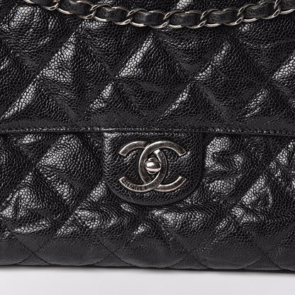 Chanel Crumpled Grained Calfskin Jumbo CC Crave Flap Black 11 of 12