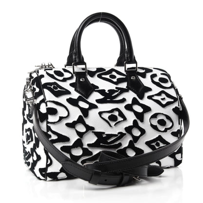Louis Vuitton X UF Tufted Monogram Speedy Bandouliere 25 White Black 3 of 10