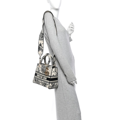 Christian Dior Canvas Embroidered Zodiac Toile De Jouy Medium Lady D-Lite Latte 2 of 10