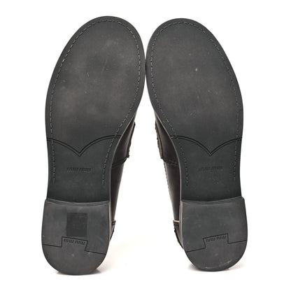 Miu Miu Spazzolato Penny Loafer 39 Ebony 6 of 8