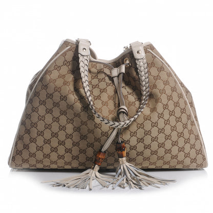 Gucci Monogram Peggy Braided Tote Ivory 1 of 8