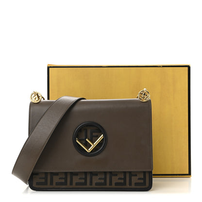 Fendi Vitello Century F is Fendi Bi-Color FF 1974 Embossed Kan I Shoulder Bag Maya Black 11 of 11