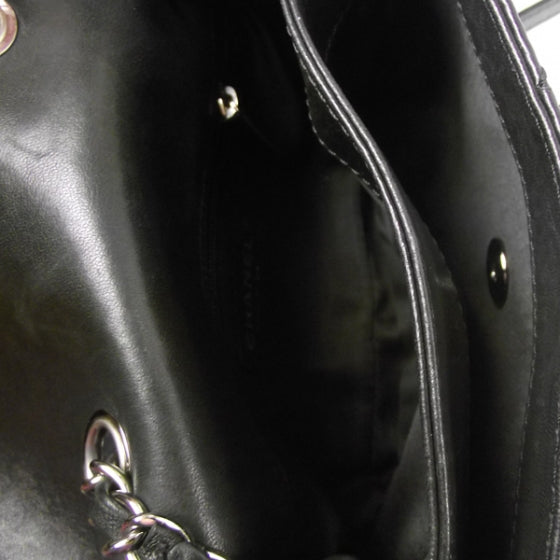 Lambskin Small Stitched Mini Flap Black