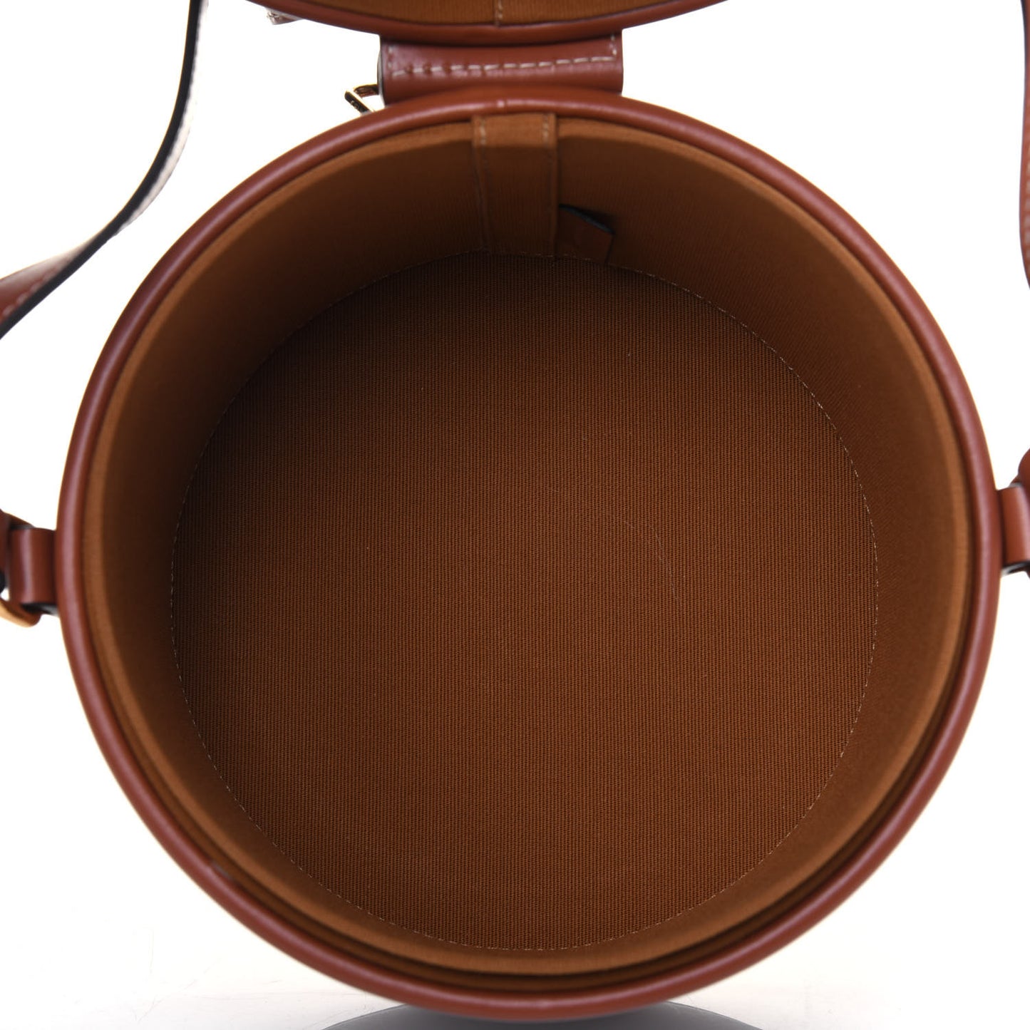 Calfskin Triomphe Canvas Medium Tambour Bag Tan