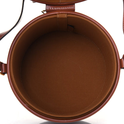 Celine Calfskin Triomphe Canvas Medium Tambour Bag Tan 5 of 11