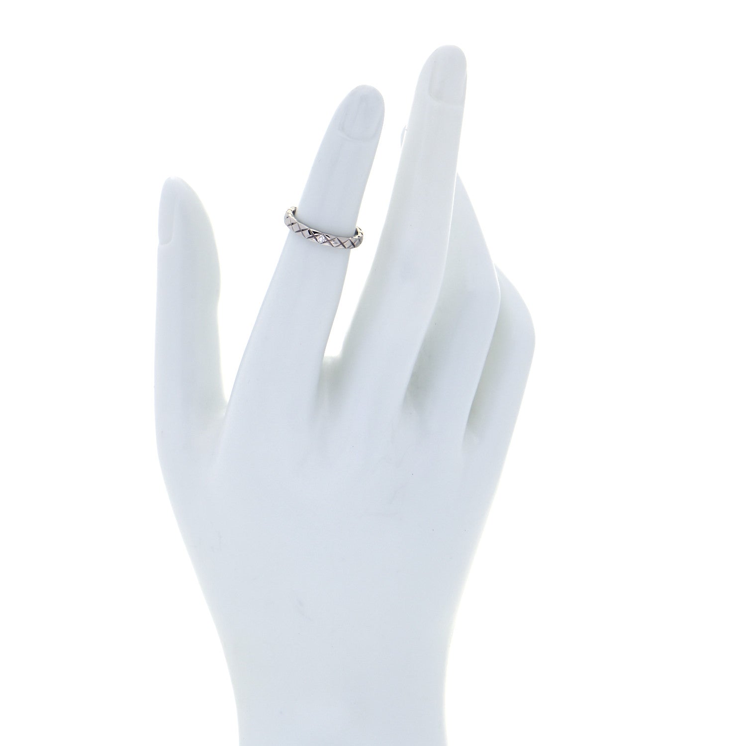 Chanel Platinum Diamond Mini Coco Crush Ring 47 4 2 of 6